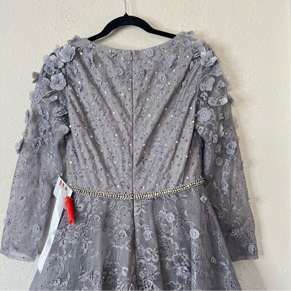 Mac Duggal Floral Embellished Lace A-Line Cocktail Dress NEW Size 8 - Picture 8 of 14